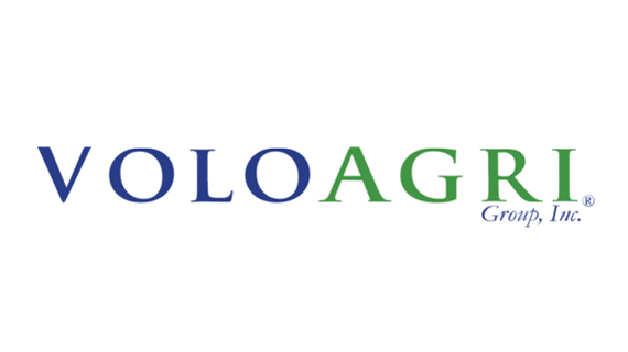 Volo Agri logo in blue and green