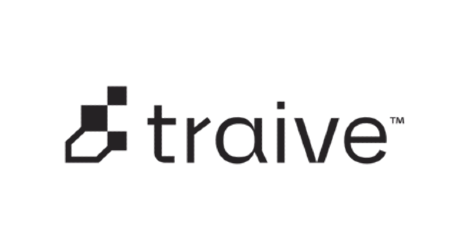 Logo and Traive word in black